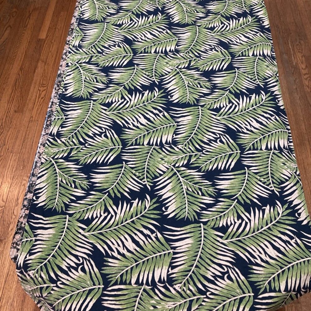 Florida Marketplace Rectangular Cotton Tablecloth Botanical Palm Leaves 75x60